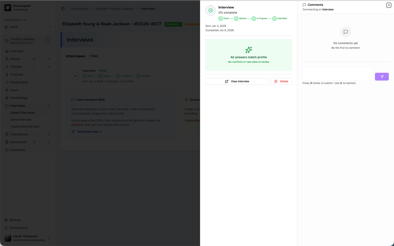Review interview responses