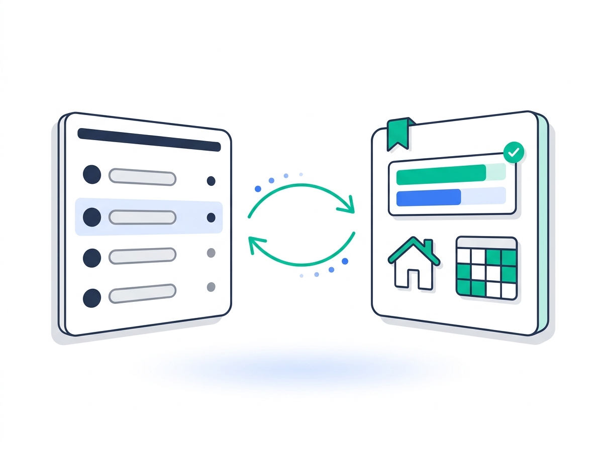 A two-platform integration: matter list on the left bidirectionally syncing with a Divorcepath matter file on the right that contains a support calculation result, matrimonial home, and parenting-time calendar.